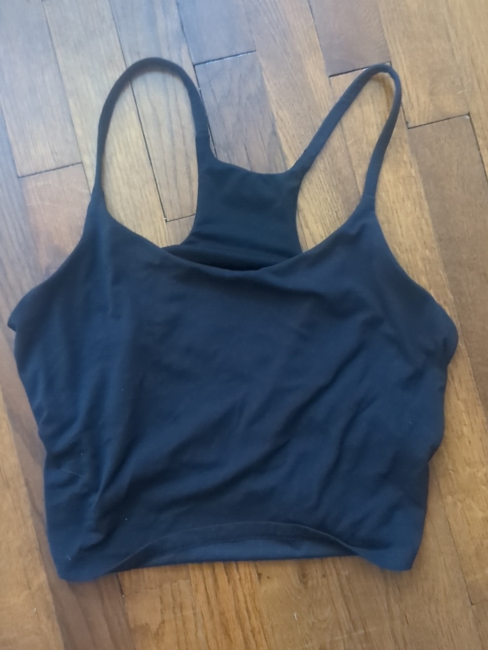 flowy black halter crop tank